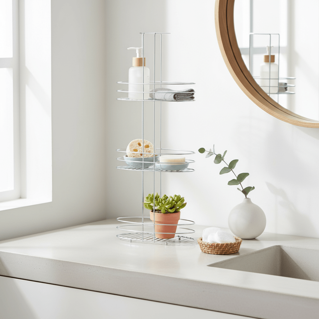 Dara 3 Tier Chrome Bathroom Organiser