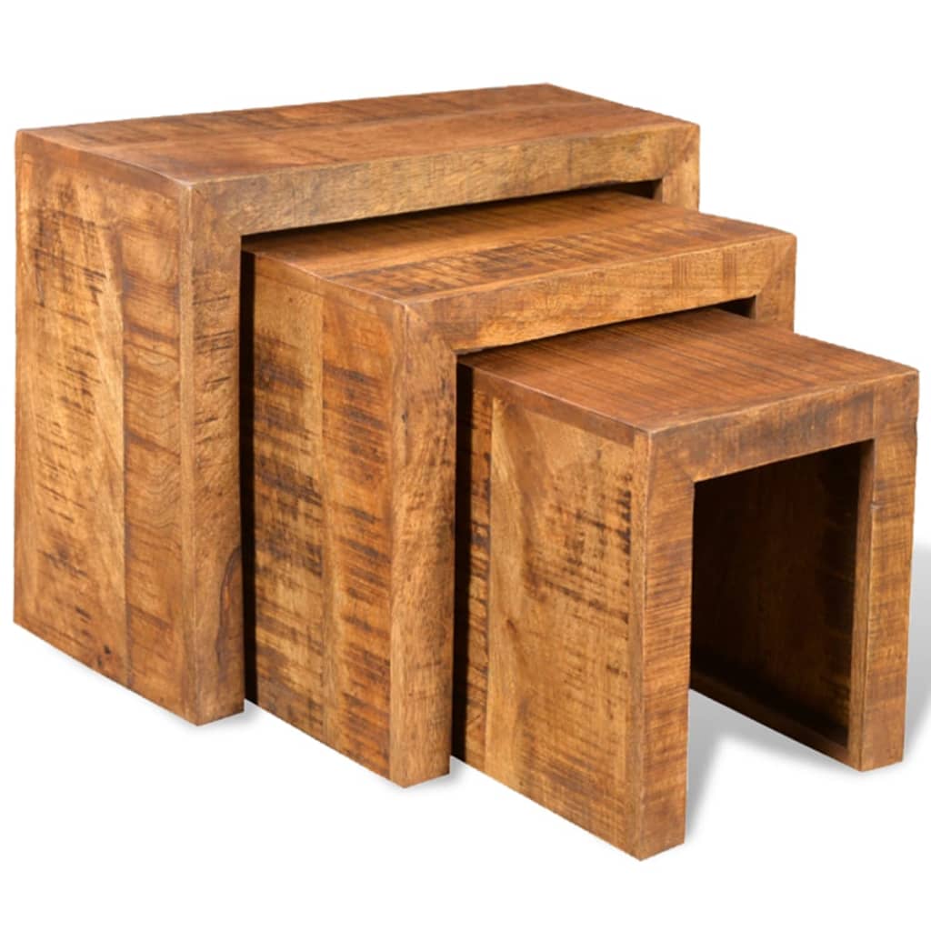 Dario Mango Wood Nesting Tables - 44cm