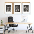 Dark Brown Wall Art Botanical Wildflowers & Blossom Tree wall art displayed on a wall in a styled room — view 2