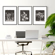 Dark Brown Wall Art Botanical Wildflowers & Blossom Tree wall art displayed on a wall in a styled room — view 3