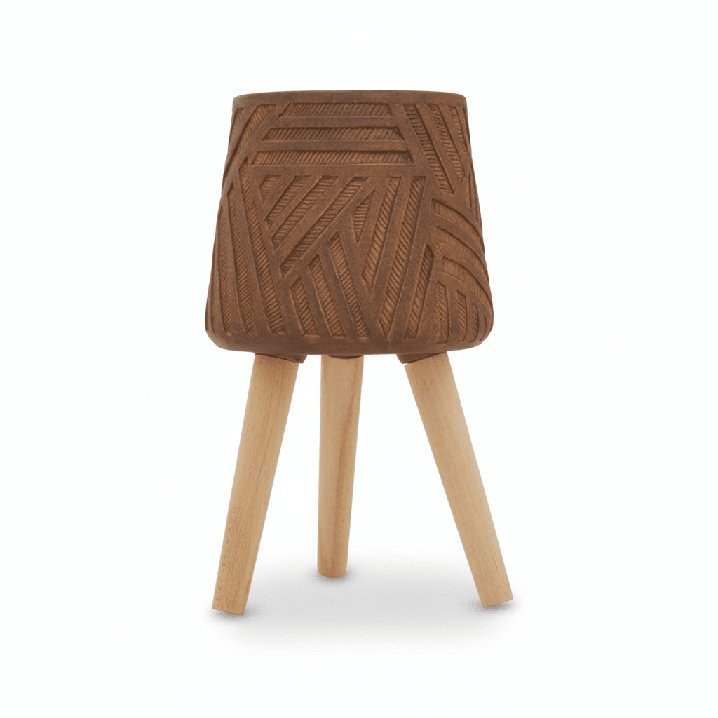 Darnell Brown Planter With Angular Legs