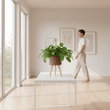 Darnell Brown Planter With Angular Legs