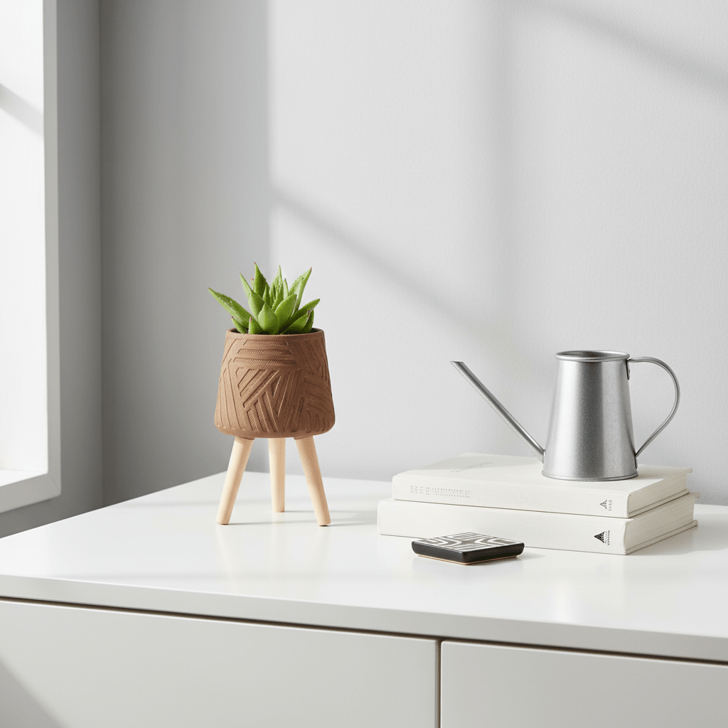 Darnell Brown Planter With Angular Legs