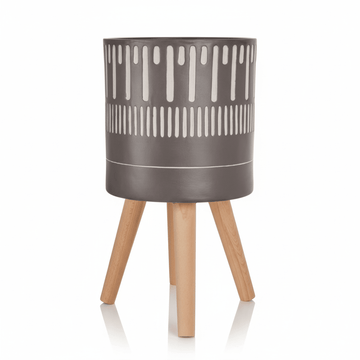 Darnell Large Black And White Finish Planter