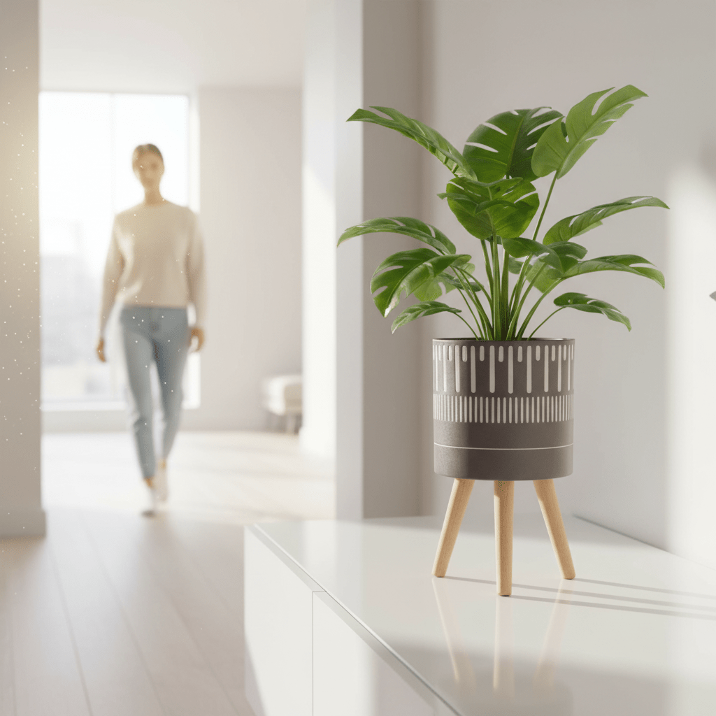 Darnell Large Black And White Finish Planter