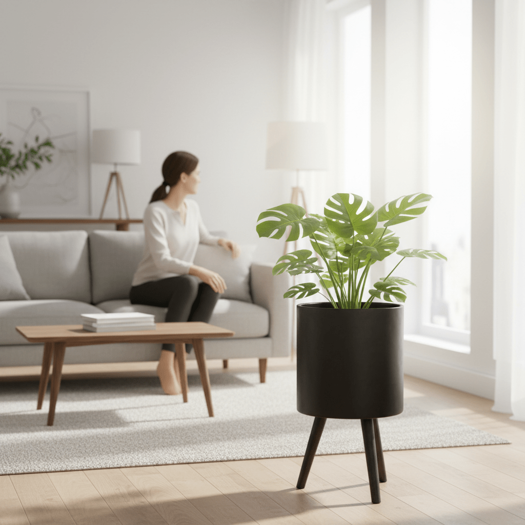 Darnell Large Black Finish Planter