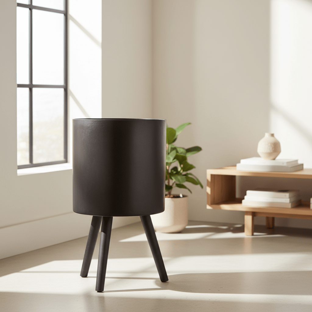 Darnell Large Black Finish Planter