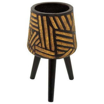 Darnell Natural And Black Planter With Angular Legs