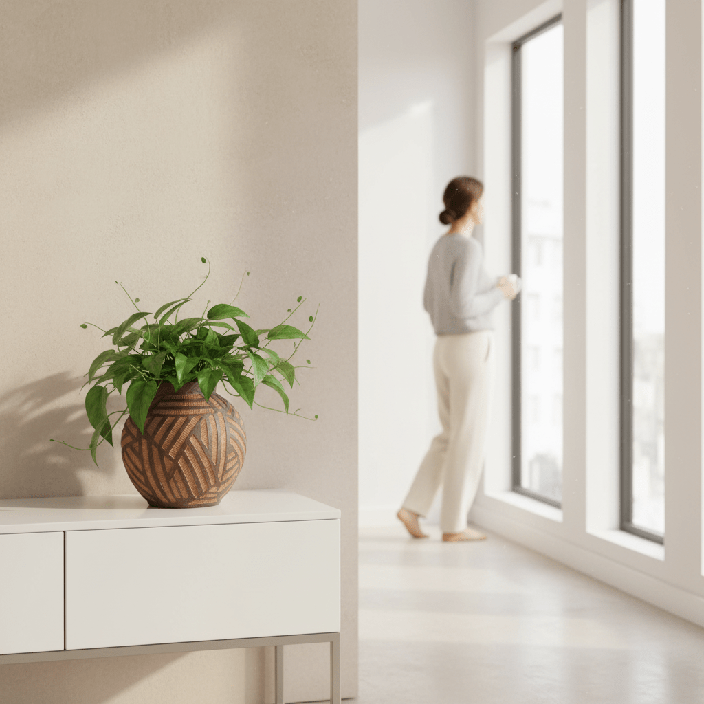 Darnell Round Brown Planter