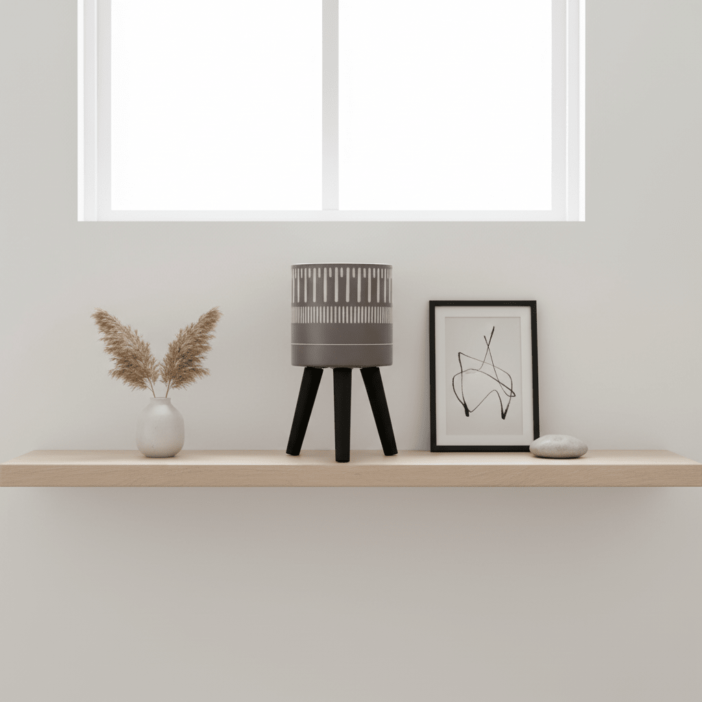 Darnell Small Black And White Finish Planter