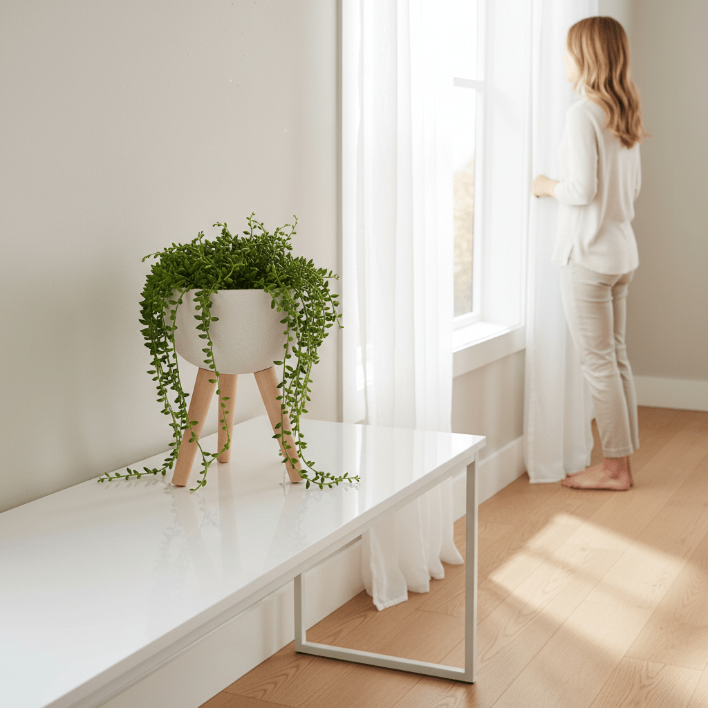 Darnell Small White Finish Rounded Planter