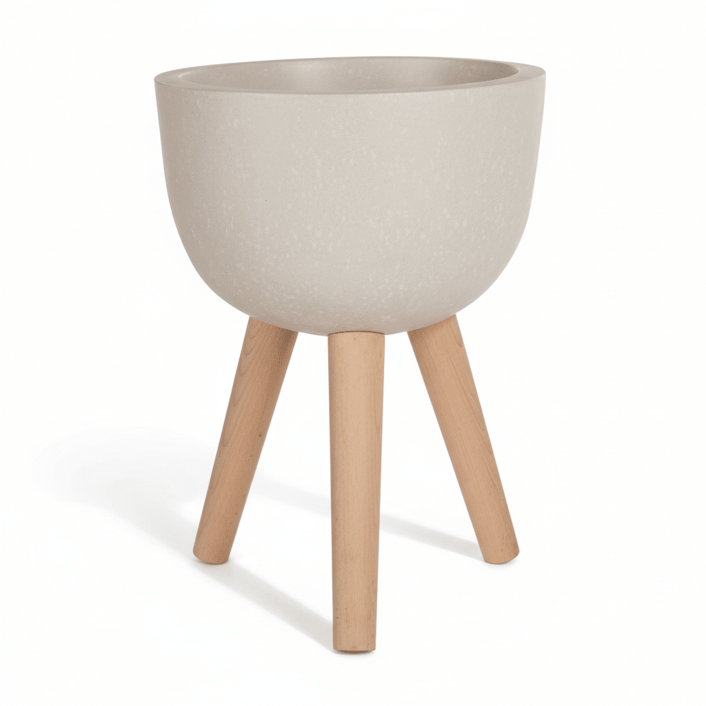 Darnell Small White Finish Rounded Planter