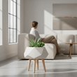 Darnell White Multifaceted Planter