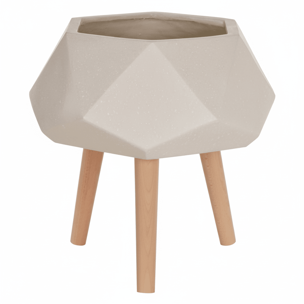 Darnell White Multifaceted Planter