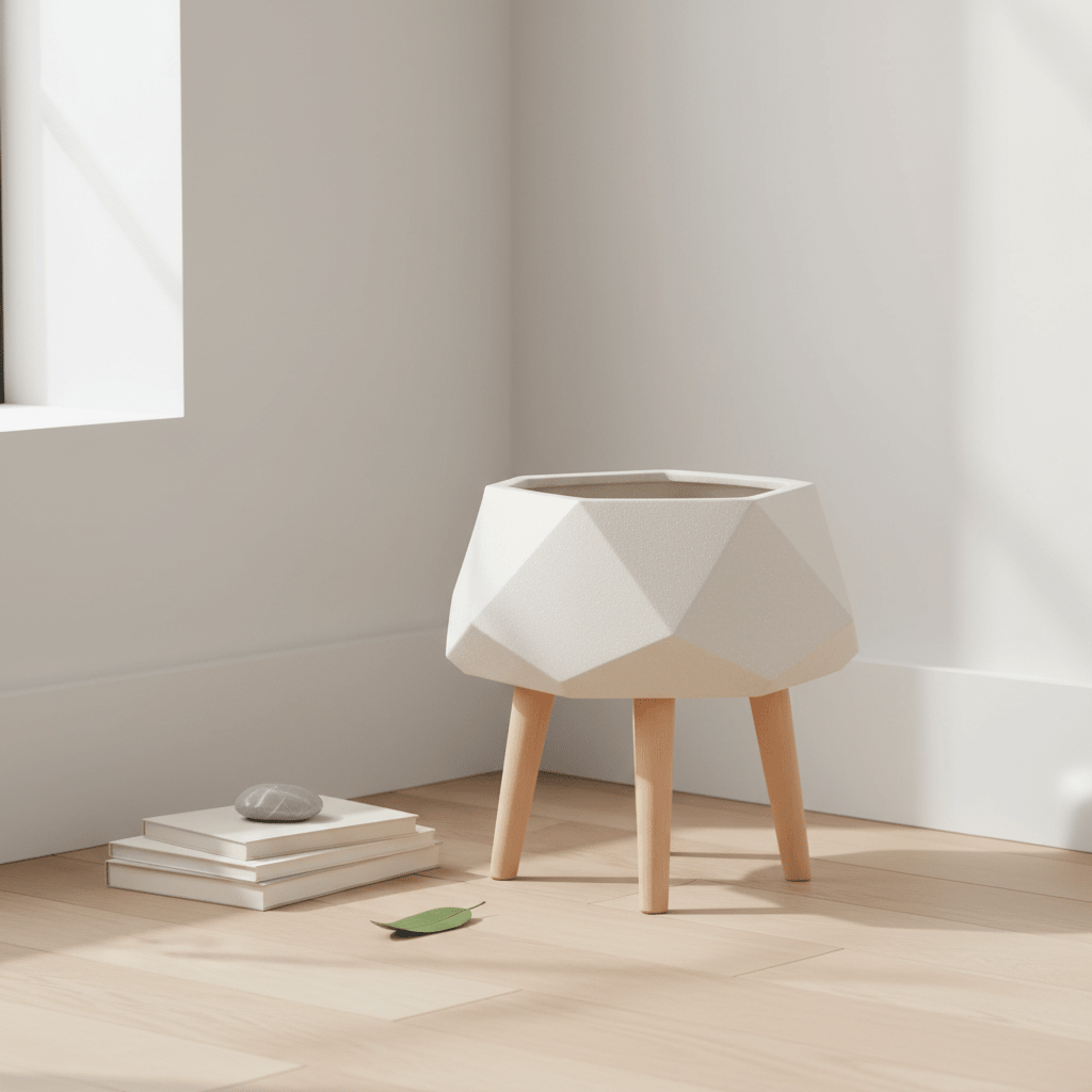 Darnell White Multifaceted Planter