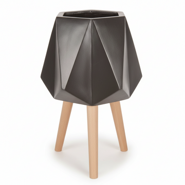 Darnell Black Multifaceted Planter - 62cm