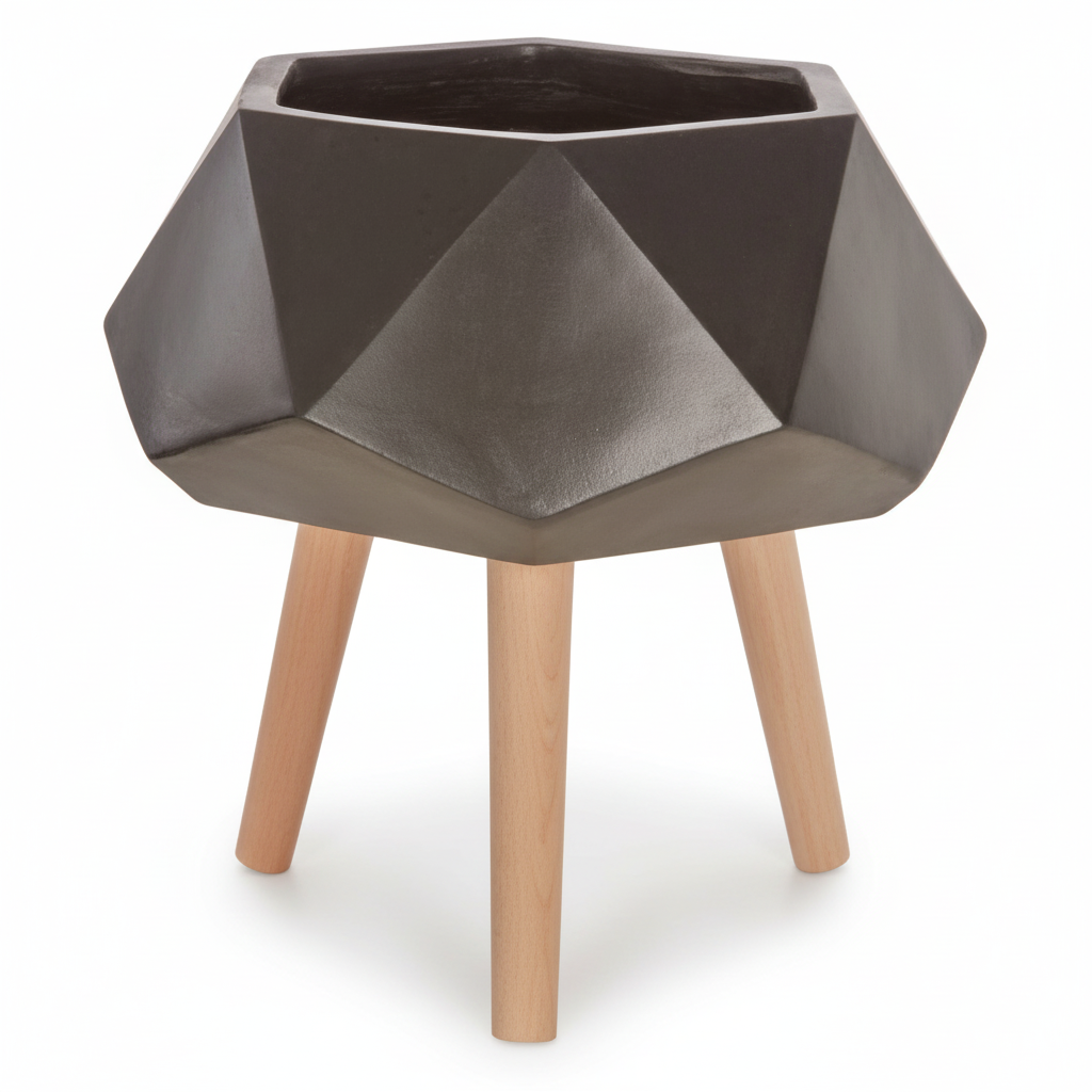 Darnell BlackMultifaceted Planter - 22cm