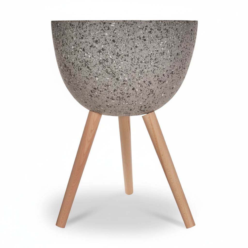 Darnell Large Grey Speckled Planter
