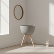 Darnell Large Grey Speckled Planter