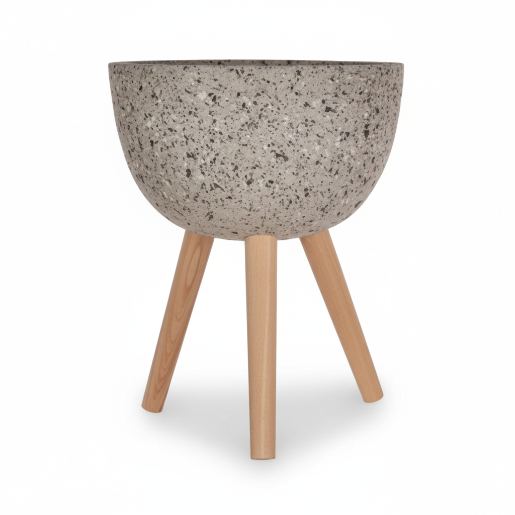 Darnell Medium Grey Speckled Planter