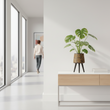 Darnell Natural And Black Planter With Angular Legs