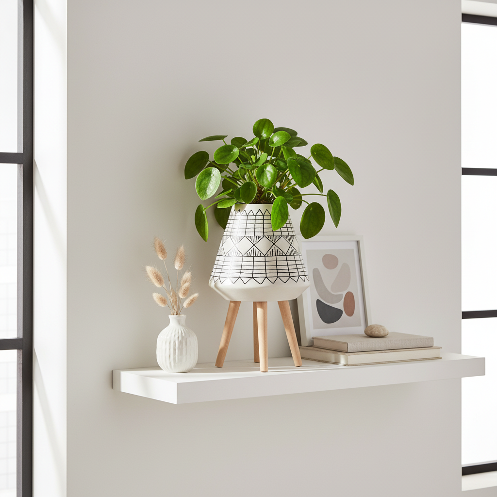Darnell White And Black Large Planter