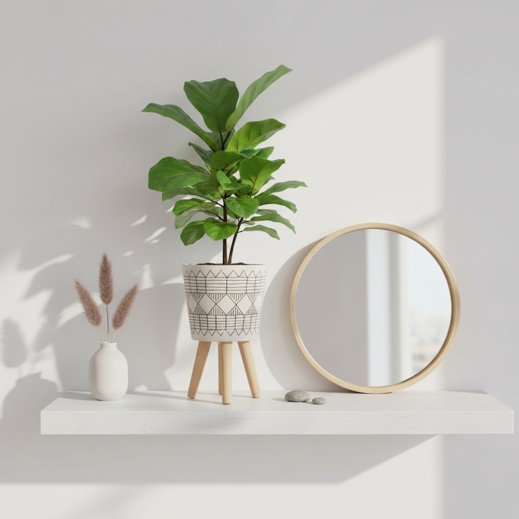 Darnell White And Black Small Planter