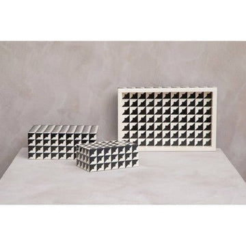 Davino Small Black and White Trinket Box