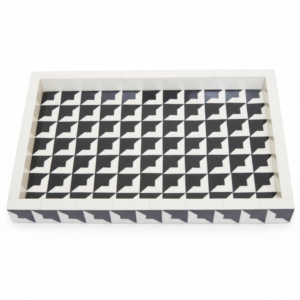 Davino Black And White Tray