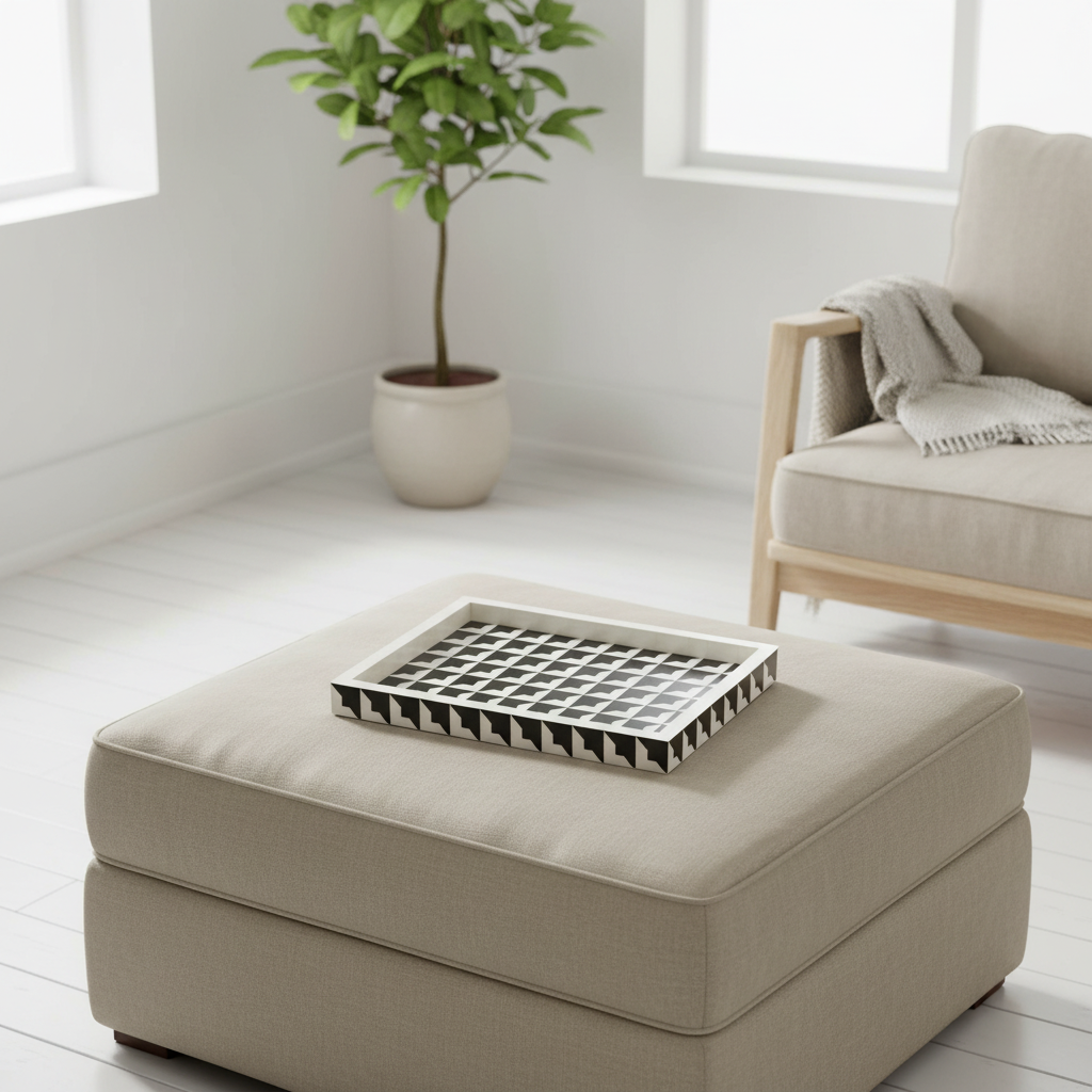 Davino Black And White Tray
