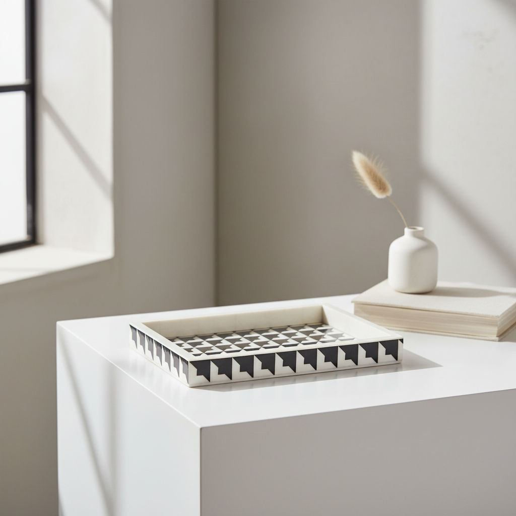 Davino Black And White Tray