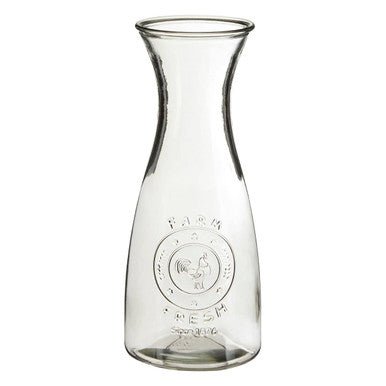 Dayla Clear Glass Embossed Farm Fresh Design 1000Ml Carafe