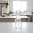 Dayla Clear Glass Embossed Farm Fresh Design 1000Ml Carafe
