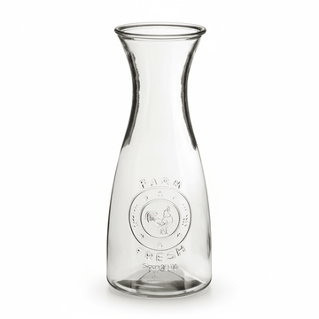 Dayla Clear Glass Embossed Farm Fresh Design 1000Ml Carafe
