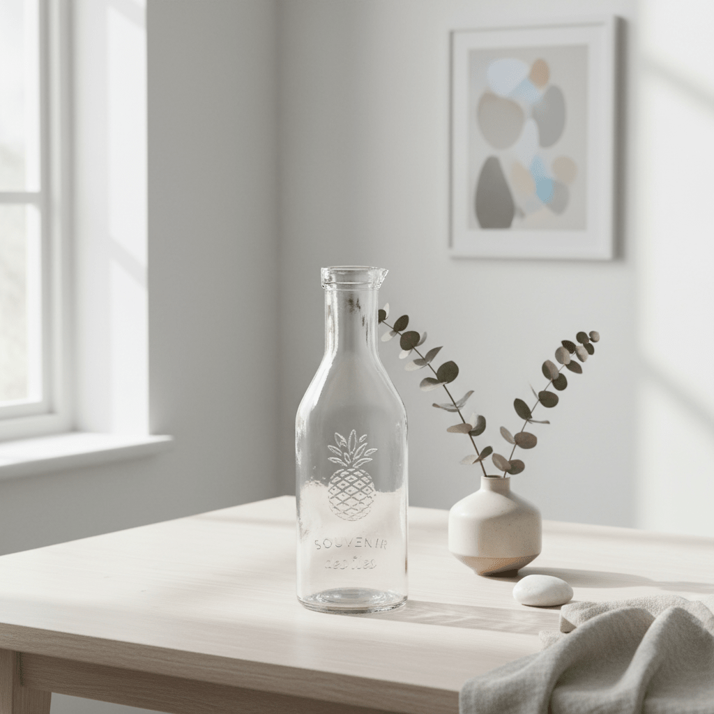 Dayla Clear Glass Embossed Pineapple Design 1000Ml Carafe