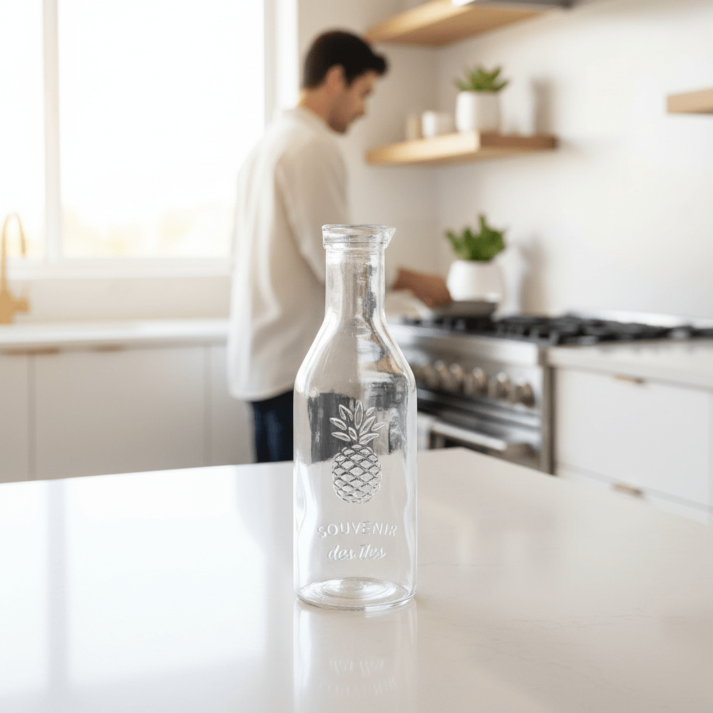 Dayla Clear Glass Embossed Pineapple Design 1000Ml Carafe