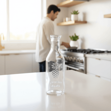 Dayla Clear Glass Embossed Pineapple Design 1000Ml Carafe