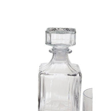 Dayla Ribbed Pattern Decanter With Four Glasses