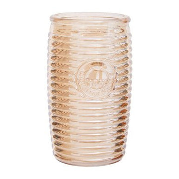 Dayla Set of Four Gold Ribbed Glass Tumblers
