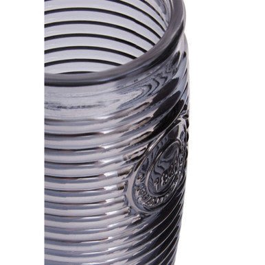 Dayla Set of Four Grey Ribbed Glass Tumblers