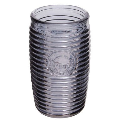 Dayla Set of Four Grey Ribbed Glass Tumblers