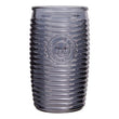 Dayla Set of Four Grey Ribbed Glass Tumblers