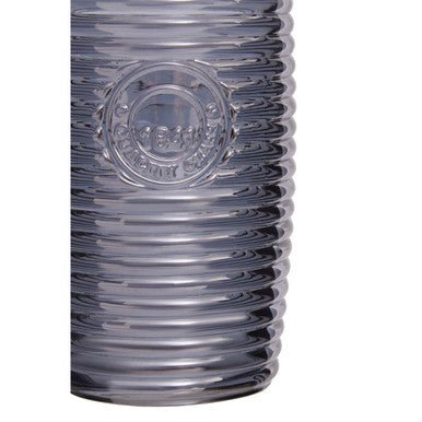 Dayla Set of Four Grey Ribbed Glass Tumblers