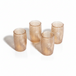 Dayla Set of Four Gold Ribbed Glass Tumblers