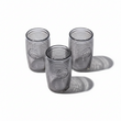 Dayla Set of Four Grey Ribbed Glass Tumblers