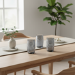 Dayla Set of Four Grey Ribbed Glass Tumblers