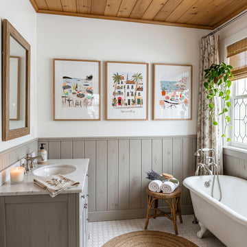 Decor for bathroom styled in a room setting — view 7