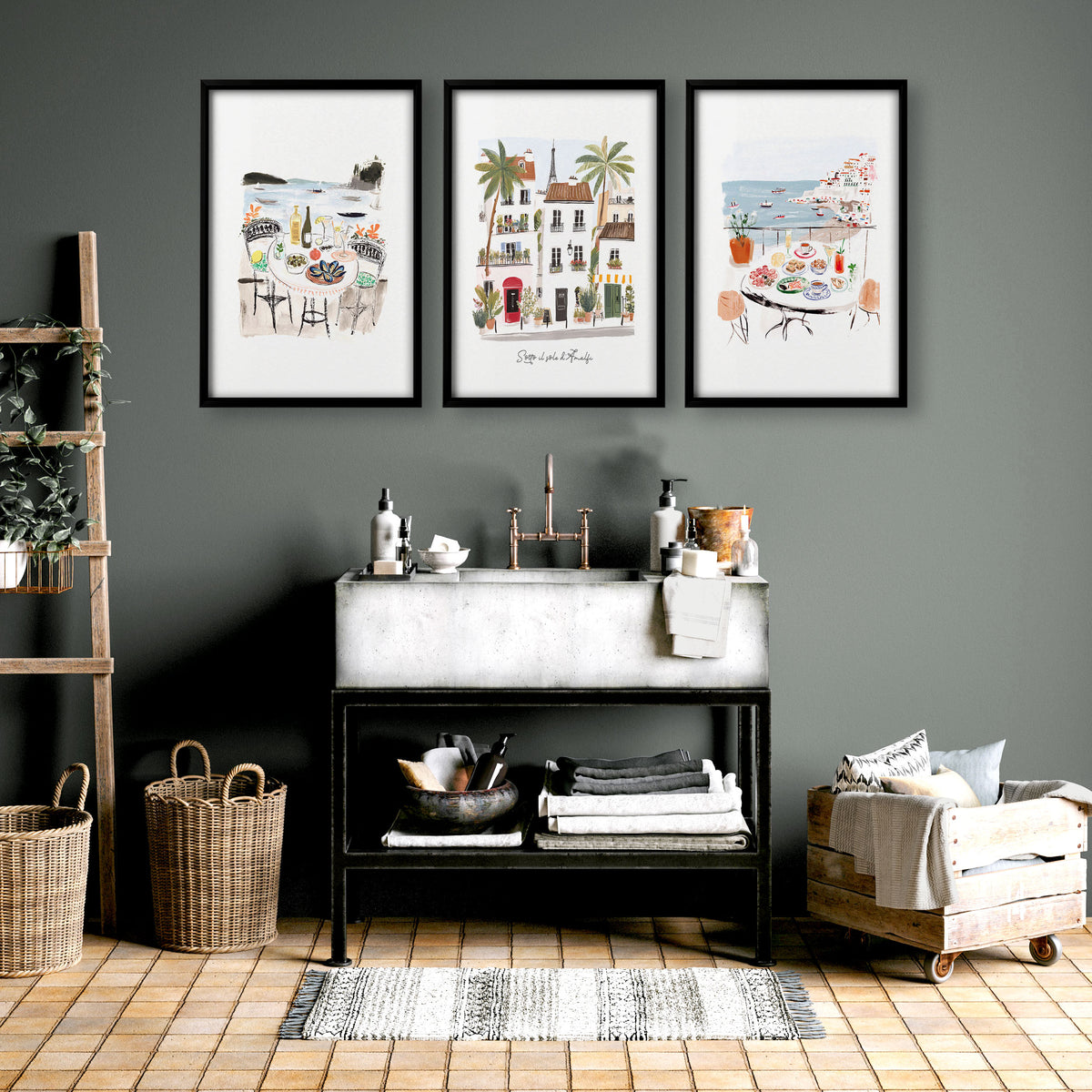 Decor for bathroom styled in a room setting — view 7