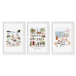 Decor for bathroom shown in a white frame