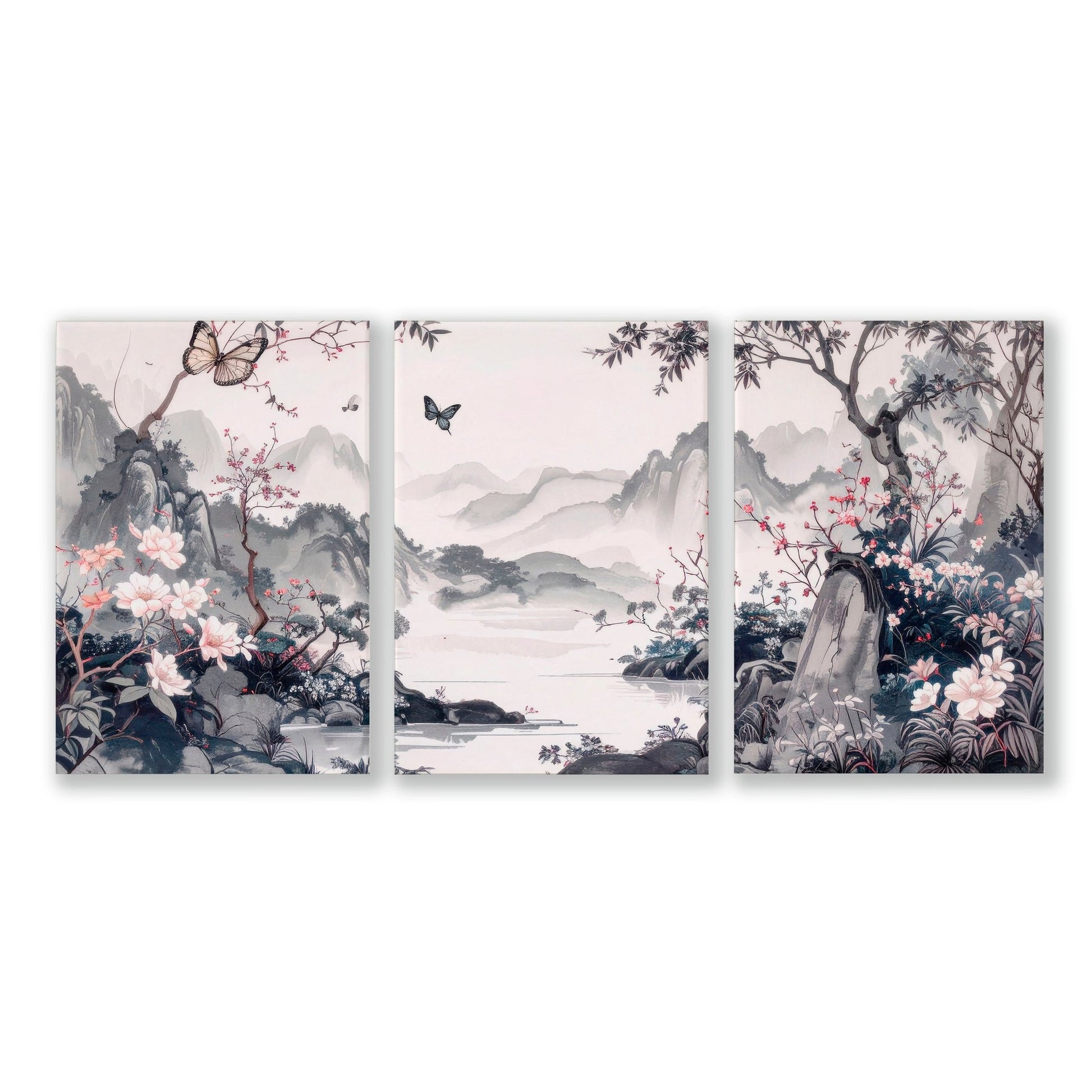 Decorating Bedroom Walls | Set of 3 Chinoiserie Wall art Prints